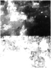 Pop Art Vector Background Halftone Dots with Grunge Effect Texture