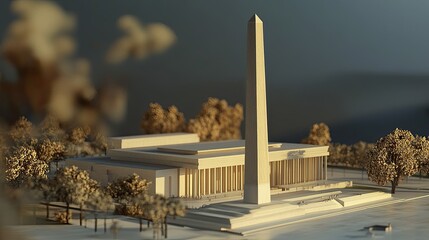 Architectural Model: Washington Monument and Reflecting Pool