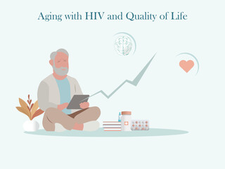 Elderly man managing hiv improving well being