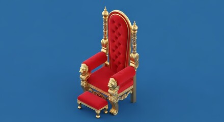 Regal Red and Gold Ornate Chair Design for Luxury Interiors and Events
