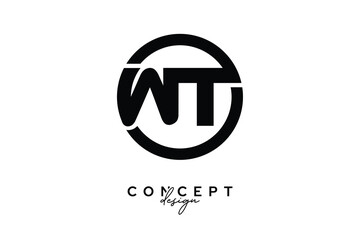 WT Creative Circle Monogram Logo Design – Modern Branding Concept