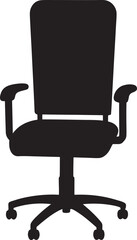 Office Chair Silhouette Icon Ergonomic Work Chair Vector Illustration