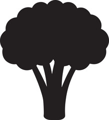 Broccoli Silhouette Icon Healthy Vegetable Vector Illustration