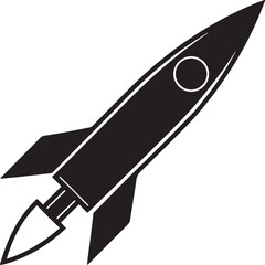 Rocket Silhouette Icon Space Launch Vector Illustration