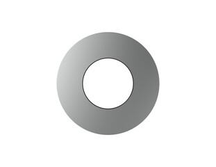 Precision Engineering Chrome Metallic Washer: Shiny 3D Rendered Isolated Object. Smooth Silver Ring on Transparent PNG. High-Res Graphic Asset for Modern Industrial Design and Technical Visual Content