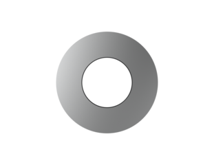 Precision Engineering Chrome Metallic Washer: Shiny 3D Rendered Isolated Object. Smooth Silver Ring on Transparent PNG. High-Res Graphic Asset for Modern Industrial Design and Technical Visual Content