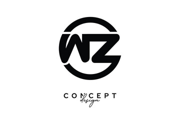 WZ Creative Circle Monogram Logo Design – Modern Branding Concept