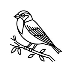 Fototapeta premium Charming little bird perched on a delicate branch perfect for nature and wildlife designs