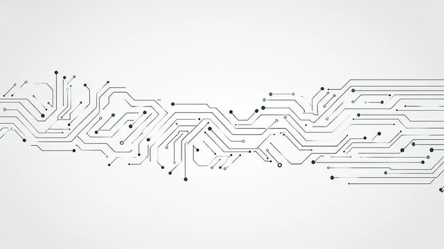 Abstract circuit board design featuring intricate lines and connections, symbolizing technology and innovation