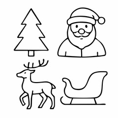 Minimalist christmas tree silhouette with a single editable stroke perfect for holiday greetings festive decorations and winter celebration designs