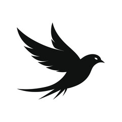Black bird in flight