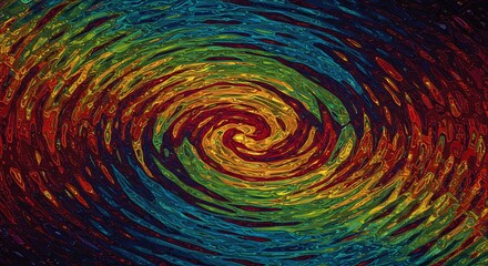Vibrant swirling rainbow of colors abstract background creates a hypnotic effect that draws the