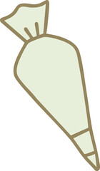 Icing piping bag in pale ivory color