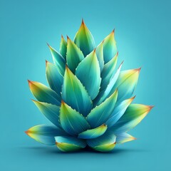An eye-catching agave plant with its striking blue-green and yellow-tipped leaves