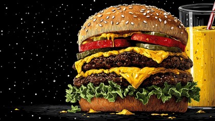 Cosmic burger and smoothie