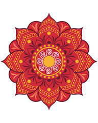 Diwali Rangoli Vector, Traditional Indian Festival Design, Colorful Pattern Illustration, Celebration Art