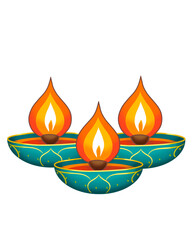 Traditional Diwali Diyas and Fire Crackers Vector Illustration for Festival Celebration Flyer and Poster