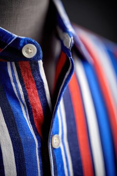 Close-up of a vibrant striped shirt