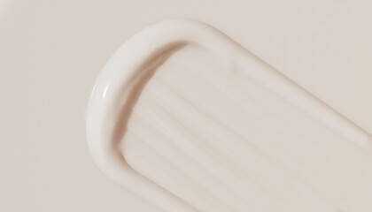 Luxurious cosmetic cream swatch, white lotion or facial mask smear for beauty product presentation. 3d rendering