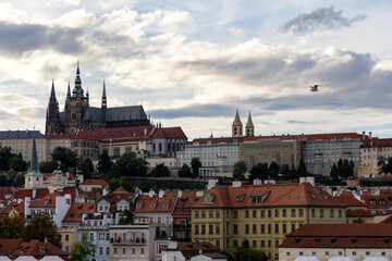 Prague cityscape. View of the city from above. Prague, Czech Republic.