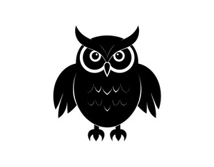 Fototapeta premium Simple black silhouette of an owl