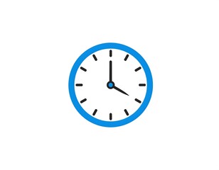 Simple blue clock icon