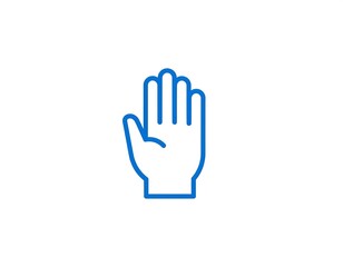Obraz premium Simple blue hand icon