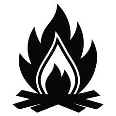 campfire vector icon on white background
