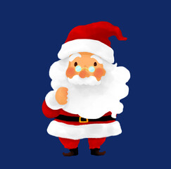 サンタクロースの水彩画