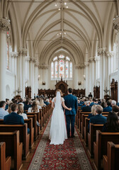 Bride and groom in church, Timeless Church Weddings 