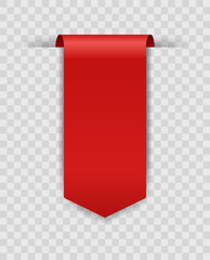 Corner or ribbons icon. Product red banner, price shopping tag. Promotion sale badge, special offer sticker. Discount and price offer concept. Vector sticker blank template