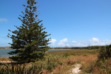 prairie and lake at rottnest island in australia 
