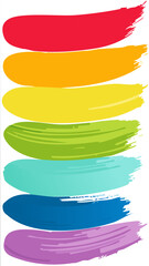 colors of the rainbow one on top of each other paint brush strokes