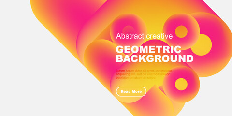 Vibrant abstract shapes, gradients, text overlay. Modern design elements create dynamic visual impact. Simple, clean aesthetic.