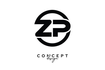 Obraz premium ZP Creative Circle Monogram Logo Design – Modern Branding Concept