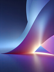 Soft ribbon wave in cool blue and purple
