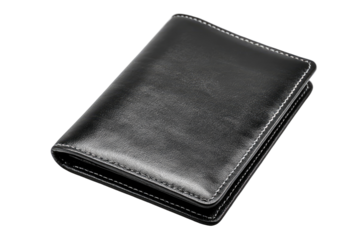 Black leather passport-sized wallet