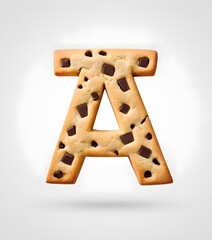 Decorated Cookie Letter A with Colorful Icing