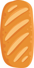 Cartoon bakery product. Bread whole loaf and cut slices, pastry food french baguette croissant with wheat rye grains bagel bite bun roll, baking pastries neat vector illustration original artwork