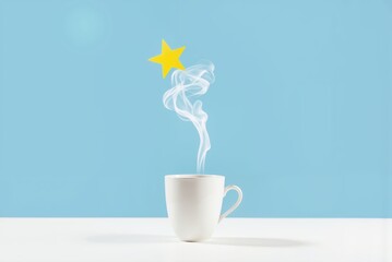 a cup of coffee with a star on the side