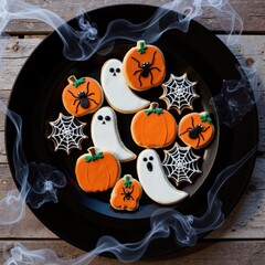 halloween cookies on a plate