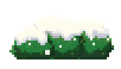 bush with snow pixel