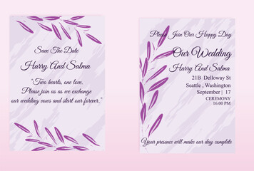 Elegant Wedding Invitation Card Minimal Decorative Design for Special Events ,Luxury Wedding Invitation Template  Classic Romantic Card for Ceremonies, Beautiful Wedding Invite Card Modern Stylish ,