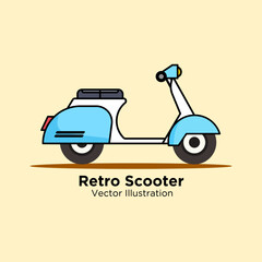 Retro Scooter Vector Illustration