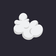 Cartoon Smoke Cloud, Vector White Aroma Or Toxic Steaming Vapor, Dust Steam. Design Elements, Flow Mist Or Smoky Steam for your design
