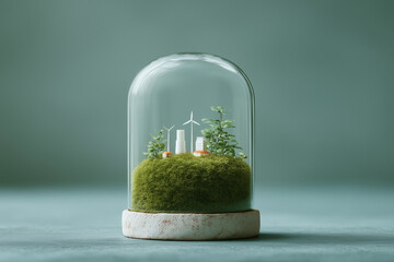 Sustainable City Growing Inside a Glass Dome