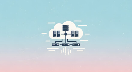 Cloud Server Network Illustration: Data Flow and Connectivity