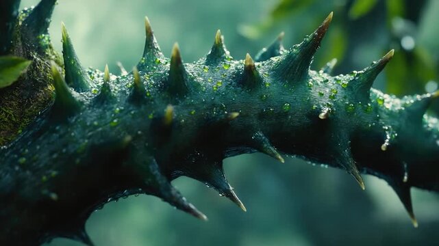 Detailed view of a plant with numerous spikes