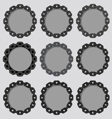 Obraz premium Repetitive chain circles on neutral background