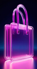 Glowing, purple translucent shopping bag